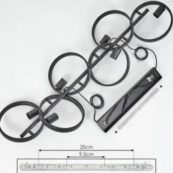 hofstein Suspensions|Suspension Theareabarivat Anthracite, 6 lumières