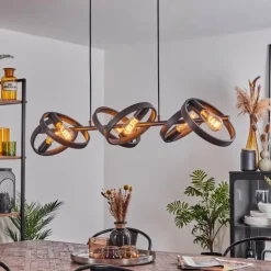 hofstein Suspensions|Suspension Theareabarivat Anthracite, 6 lumières