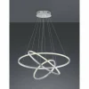 Suspension Trio Aaron LED Nickel mat, 1 lumière, Télécommandes, Changeur de couleurs