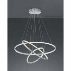 Suspension Trio Aaron LED Nickel mat, 1 lumière, Télécommandes, Changeur de couleurs