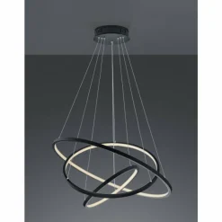 Suspension Trio Aaron LED Anthracite, 1 lumière, Télécommandes, Changeur de couleurs