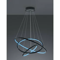 Suspension Trio Aaron LED Anthracite, 1 lumière, Télécommandes, Changeur de couleurs