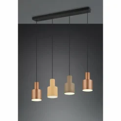 Luminaires Trio Suspensions|Suspension Trio AGUDO Noir, 4 lumières