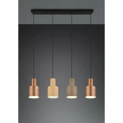 Luminaires Trio Suspensions|Suspension Trio AGUDO Noir, 4 lumières