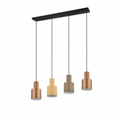 Luminaires Trio Suspensions|Suspension Trio AGUDO Noir, 4 lumières