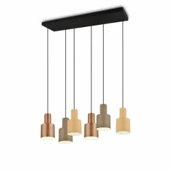 Luminaires Trio Suspensions|Suspension Trio AGUDO Noir, 6 lumières