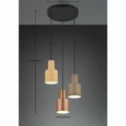 Luminaires Trio Suspensions|Suspension Trio AGUDO Noir, 3 lumières