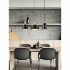 Luminaires Trio Suspensions|Suspension Trio Chiraz Noir, 3 lumières