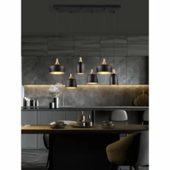 Luminaires Trio Suspensions|Suspension Trio Chiraz Noir, 6 lumières