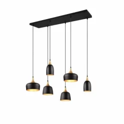 Luminaires Trio Suspensions|Suspension Trio Chiraz Noir, 6 lumières