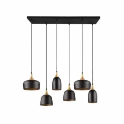 Luminaires Trio Suspensions|Suspension Trio Chiraz Noir, 6 lumières