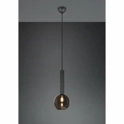 Luminaires Trio Suspensions|Suspension Trio Clayton Noir, 1 lumière