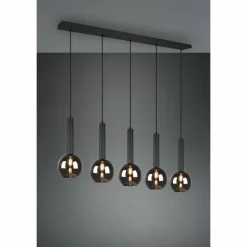 Luminaires Trio Suspensions|Suspension Trio Clayton Noir, 5 lumières