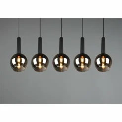 Luminaires Trio Suspensions|Suspension Trio Clayton Noir, 5 lumières
