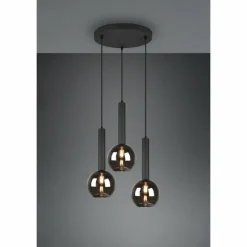Luminaires Trio Suspensions|Suspension Trio Clayton Noir, 3 lumières