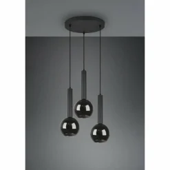Luminaires Trio Suspensions|Suspension Trio Clayton Noir, 3 lumières