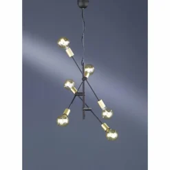 Luminaires Trio Suspensions|Suspension Trio CROSS Noir, 6 lumières