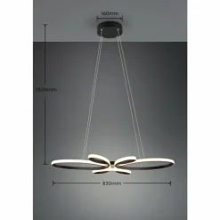 Luminaires Trio Éclairage Led|Suspension Trio FLY LED Noir, 1 lumière
