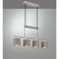 Luminaires Trio Suspensions|Suspension Trio GARDA Nickel mat, 4 lumières
