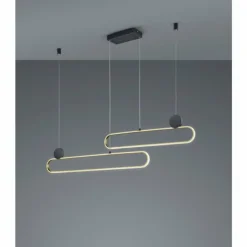 Luminaires Trio Suspensions|Suspension Trio Grant LED Laiton, Noir, 1 lumière