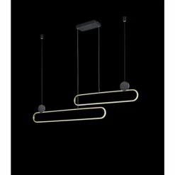 Luminaires Trio Suspensions|Suspension Trio Grant LED Laiton, Noir, 1 lumière