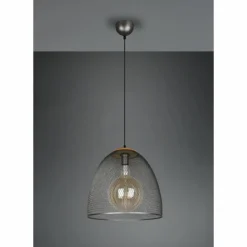 Luminaires Trio Suspensions|Suspension Trio Ivar Brun foncé, Nickel mat, 1 lumière