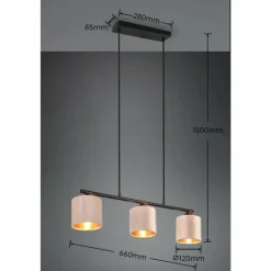 Luminaires Trio Suspensions|Suspension Trio JULIETA Noir, 3 lumières