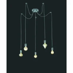 Luminaires Trio Suspensions|Suspension Trio Leuchten Cord Gris, 5 lumières