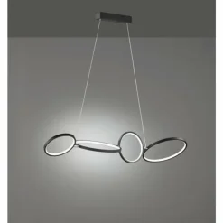 Luminaires Trio Suspensions|Suspension Trio Leuchten RONDO LED Noir, 1 lumière
