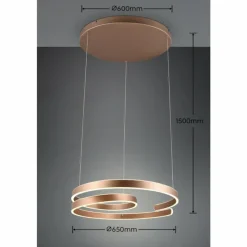 Luminaires Trio Éclairage Led|Suspension Trio Marnie LED Brun, 1 lumière