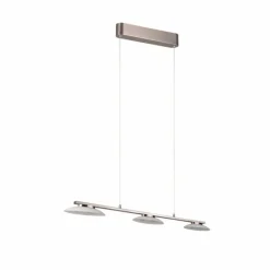 Luminaires Trio Éclairage Led|Suspension Trio Merton LED Nickel mat, 3 lumières