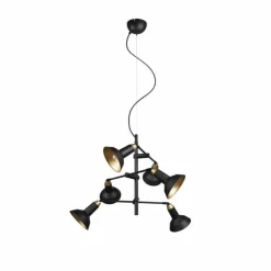 Luminaires Trio Suspensions|Suspension Trio Roxie Laiton, Noir, 6 lumières