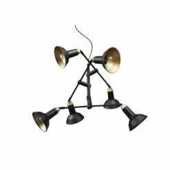 Luminaires Trio Suspensions|Suspension Trio Roxie Laiton, Noir, 6 lumières