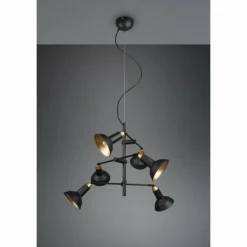 Luminaires Trio Suspensions|Suspension Trio Roxie Laiton, Noir, 6 lumières
