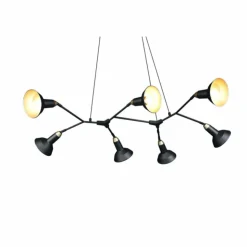 Luminaires Trio Suspensions|Suspension Trio Roxie Laiton, Noir, 7 lumières