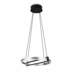 Suspension Trio Thompson LED Aluminium brossé, 1 lumière, Télécommandes, Changeur de couleurs