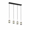 Luminaires Trio Suspensions|Suspension Trio TOSH Noir, 4 lumières