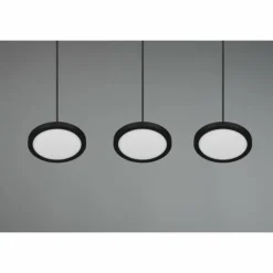 Luminaires Trio Éclairage Led|Suspension Trio Tray LED Noir, 3 lumières