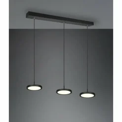 Luminaires Trio Éclairage Led|Suspension Trio Tray LED Noir, 3 lumières