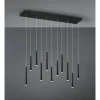Luminaires Trio Éclairage Led|Suspension Trio Tubular LED Noir, 11 lumières