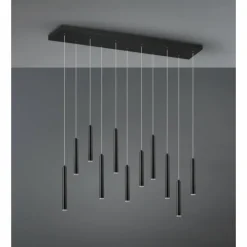 Luminaires Trio Éclairage Led|Suspension Trio Tubular LED Noir, 11 lumières