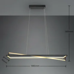 Luminaires Trio Éclairage Led|Suspension Trio-Leuchten Edge LED Noir, 1 lumière