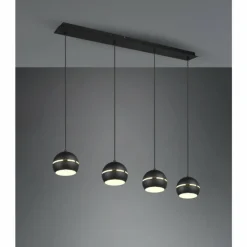 Luminaires Trio Suspensions|Suspension Trio-Leuchten Fletcher Noir, 4 lumières