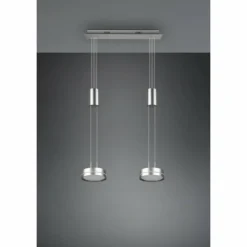 Luminaires Trio Éclairage Led|Suspension Trio-Leuchten Franklin LED Nickel mat, 2 lumières