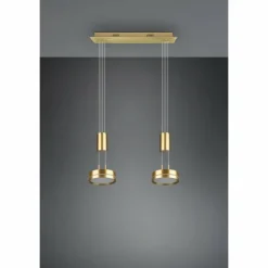 Luminaires Trio Éclairage Led|Suspension Trio-Leuchten Franklin LED Laiton, 2 lumières