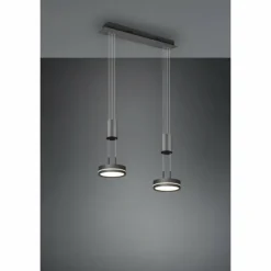 Luminaires Trio Éclairage Led|Suspension Trio-Leuchten Franklin LED Anthracite, 2 lumières