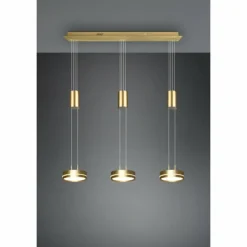 Luminaires Trio Éclairage Led|Suspension Trio-Leuchten Franklin LED Laiton, 3 lumières