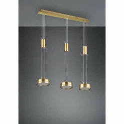 Luminaires Trio Éclairage Led|Suspension Trio-Leuchten Franklin LED Laiton, 3 lumières