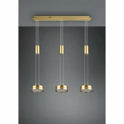Luminaires Trio Éclairage Led|Suspension Trio-Leuchten Franklin LED Laiton, 3 lumières