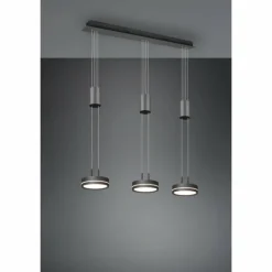 Luminaires Trio Éclairage Led|Suspension Trio-Leuchten Franklin LED Anthracite, 3 lumières
